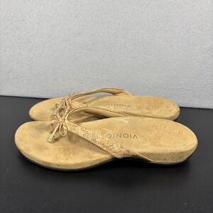 Vionic Sandals Women' 9.5 Bella Rest Flip Flops Cork Toe Thong Orthotic Comfort